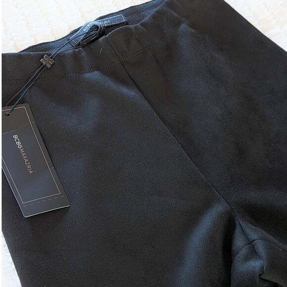 NWT BCBG MAXAZARIA 'Mason' Faux Suede Black Leggings size XS - Picture 4 of 6